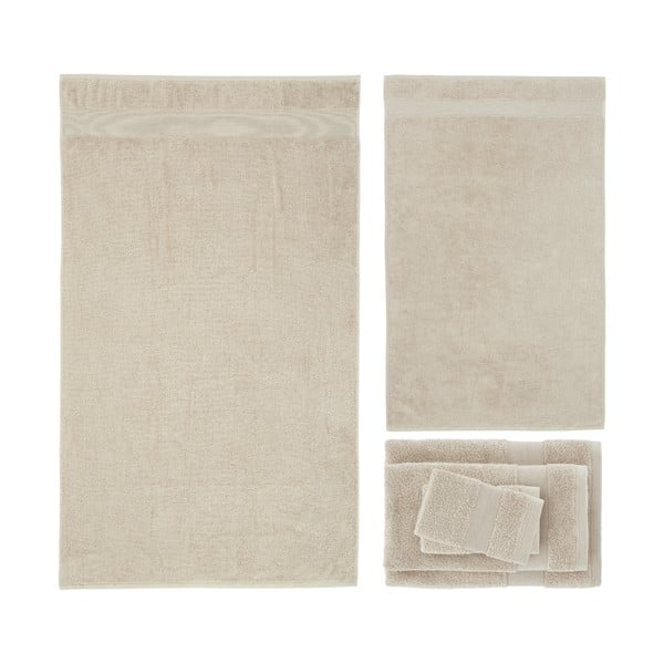 Beżowe bawełniane ręczniki zestaw frotte 6 szt. Anti-Bacterial – Catherine Lansfield-image-2