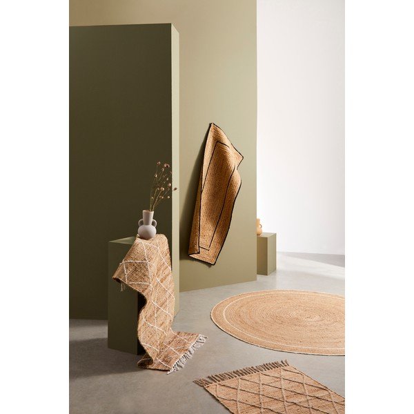 Biały/w naturalnym kolorze dywan z juty tkany ręcznie 70x140 cm Shaila – Bizzotto-image-2