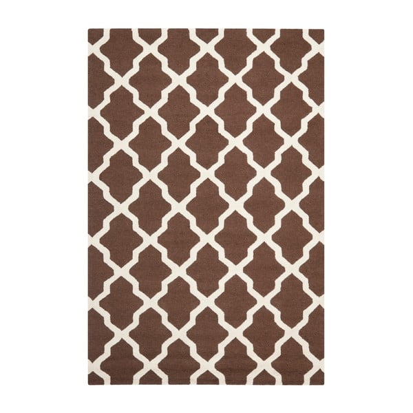 Wełniany dywan Safavieh Ava Brown, 274x182 cm