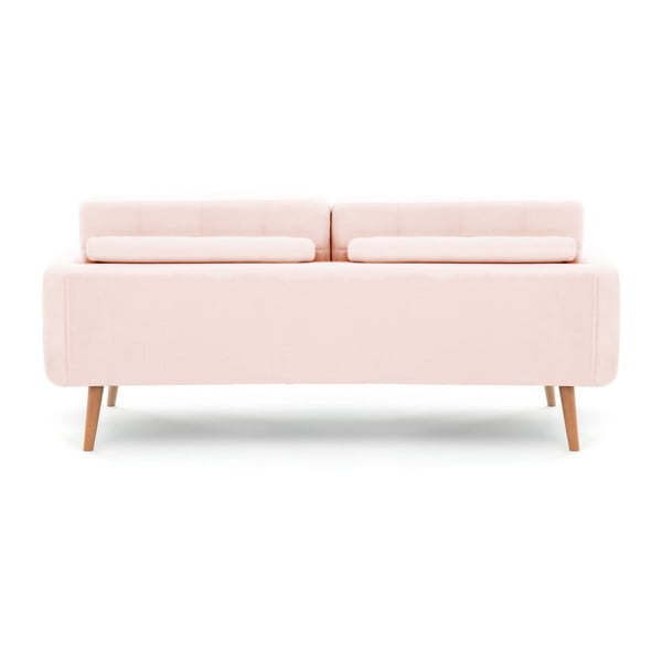 Pastelowo-różowa sofa 3-osobowa Vivonita Ina-image-1