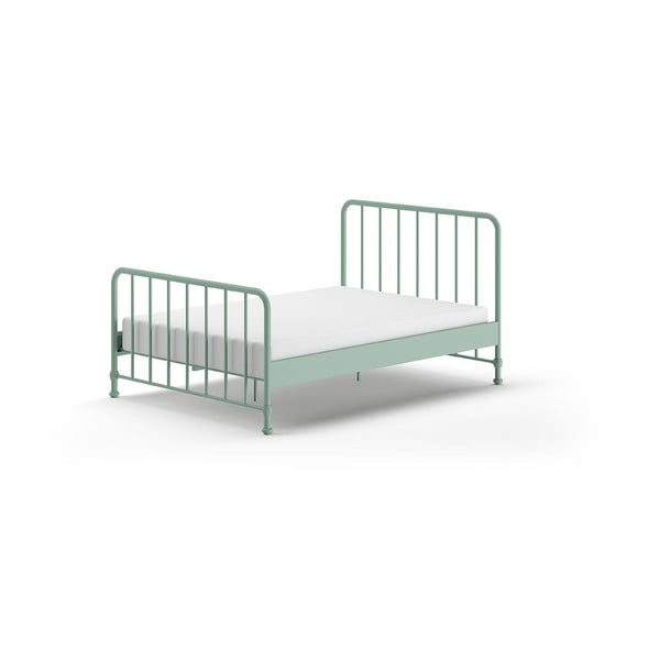 Zielone metalowe łóżko ze stelażem 140x200 cm BRONXX – Vipack