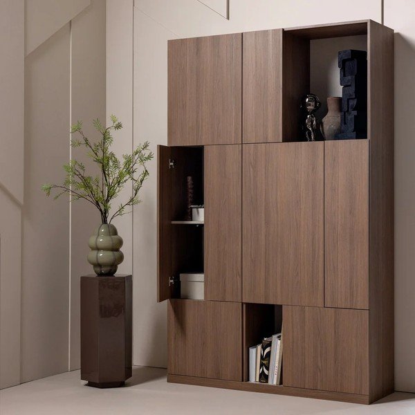 Szafka modułowa w ciemnym naturalnym kolorze 54x215 cm Build – WOOOD-image-1