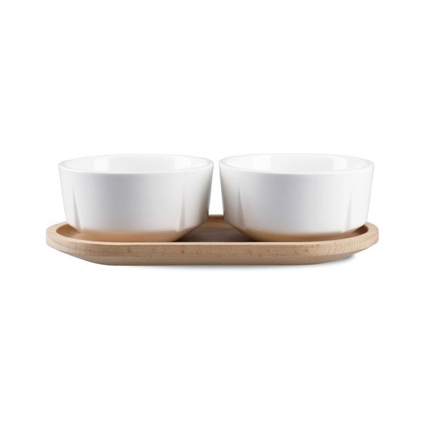 Białe/w naturalnym kolorze porcelanowe/drewniane miski zestaw 3 szt. do serwowania Grand Cru – Rosendahl