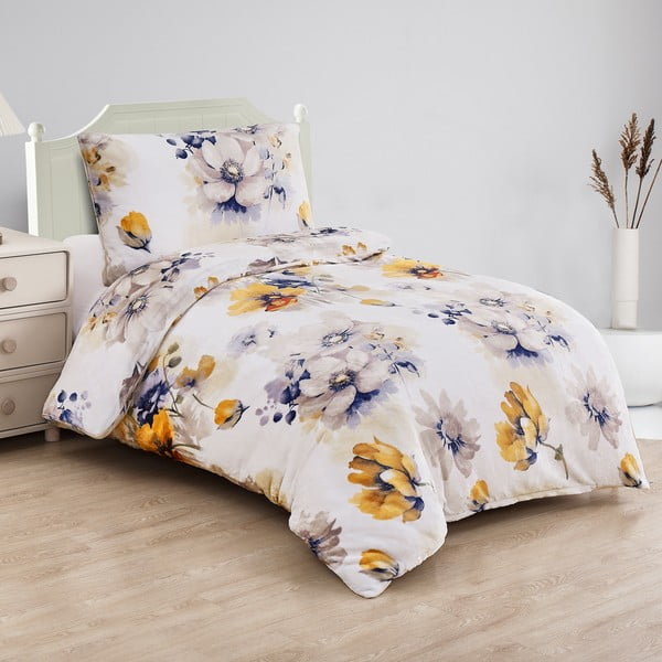 Biała pościel jednoosobowa z mikropluszu 140x200 cm Blossom – My House