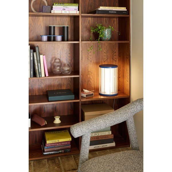 Niebieska szklana lampa stołowa LED ze ściemniaczem (wysokość 30 cm) Aru – Hübsch-image-3