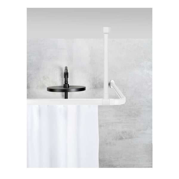 Biały uchwyt sufitowy na drążek do zasłony prysznicowej Era – Wenko-image-1