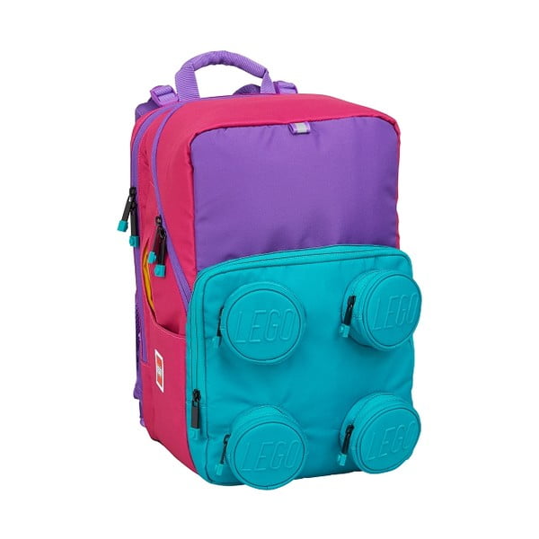 Różowo-niebiesko-fioletowy plecak szkolny LEGO® Petersen