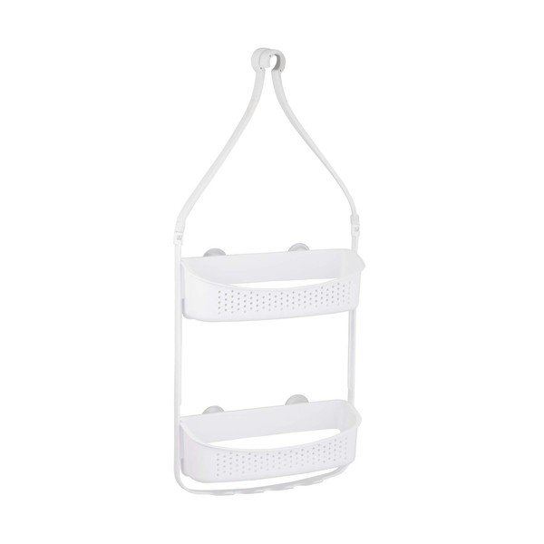 Wisząca plastikowa półka łazienkowa w matowym białym kolorze Vesper – douceur d'intérieur