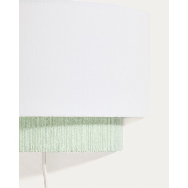 Białao-urkusowa lampa dziecięca z tekstylnym kloszem Bianella – Kave Home-image-3