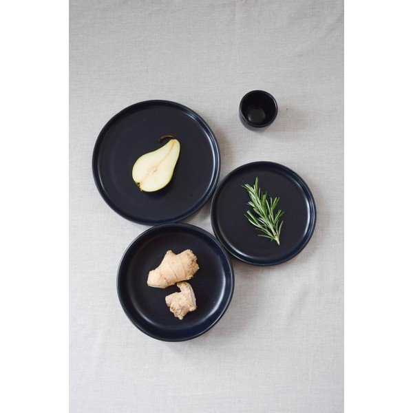 Czarny kamionkowy duży talerz ÅOOMI Luna, ø 27,5 cm-image-4