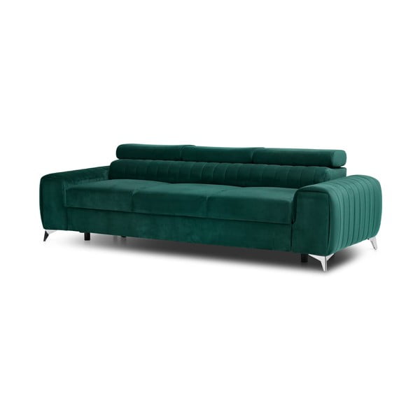 Zielona aksamitna rozkładana sofa 261 cm Laurence – ELTAP-image-2