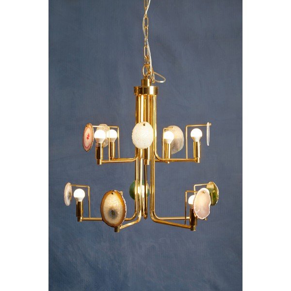 Metalowa lampa wisząca w kolorze złota Glamour – Premier Housewares-image-1