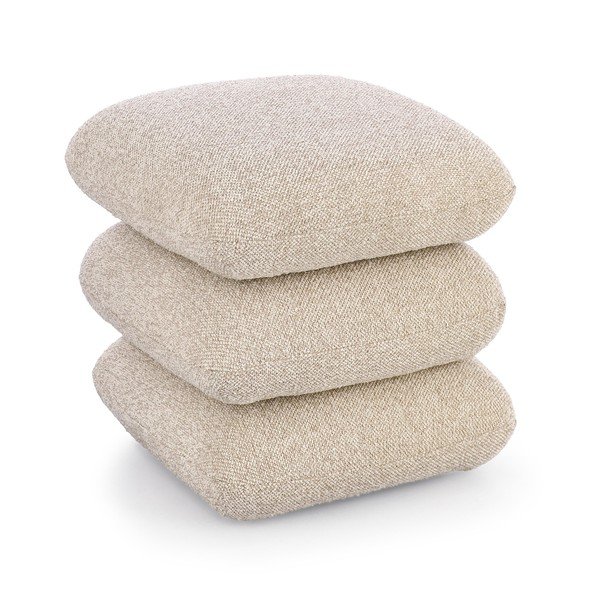 Beżowy puf z materiału bouclé Antara – Bizzotto