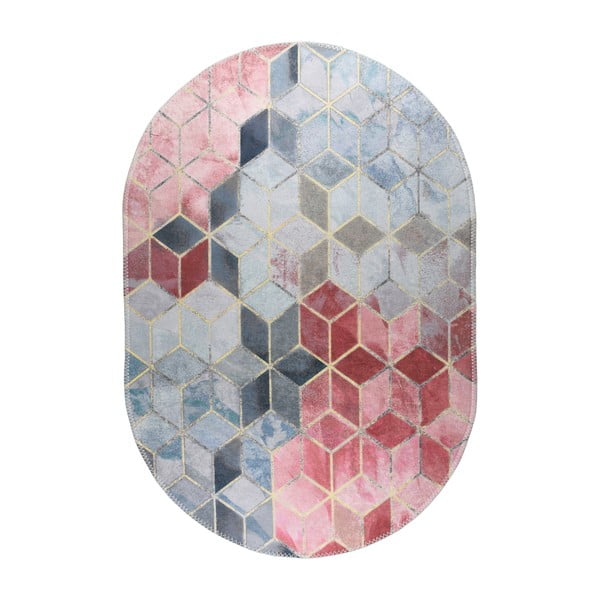 Różowo-jasnoszary dywan odpowiedni do prania 80x120 cm – Vitaus
