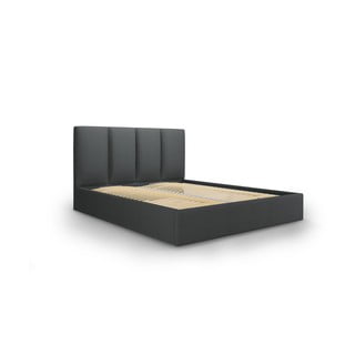 Ciemnoszare łóżko dwuosobowe Mazzini Beds Juniper, 180x200 cm