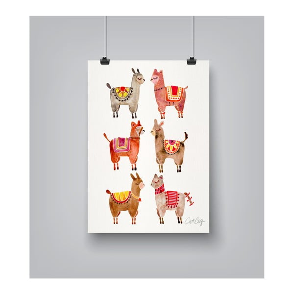 Plakat Americanflat Alpacas by Cat Coquillette, 30x42 cm