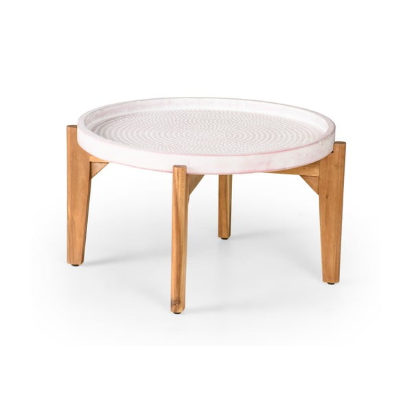 Ogrodowy stolik z różowym betonowym blatem Bonami Selection Bari, ø 70 cm