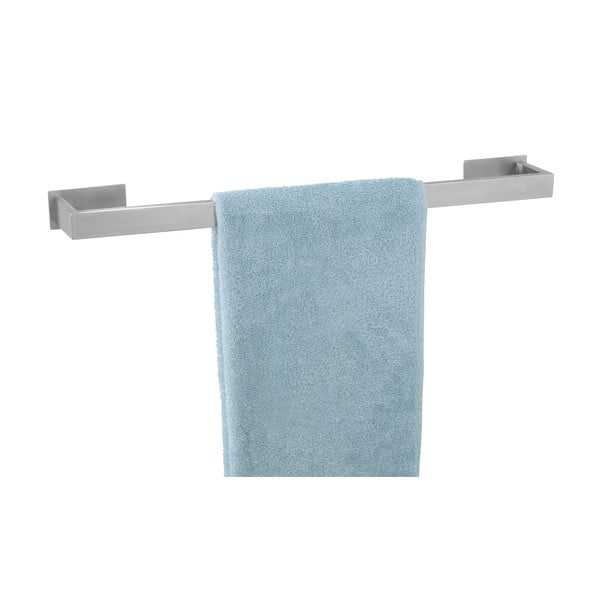 Samoprzylepny wieszak na ręczniki ze stali nierdzewnej w kolorze matowego srebra Genova – Wenko