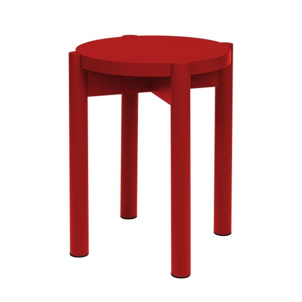 Czerwony stołek z litego drewna bukowego Hopp – noo.ma