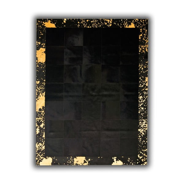 Skórzany dywan ze złotymi detalami Pipsa Dicecio, 180x120 cm