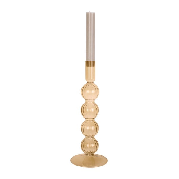 Jasnobrązowy szklany świecznik PT LIVING Bubbles-image-1