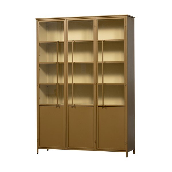 Musztardowa metalowa witryna 140x200x44 cm Exhibit – WOOOD-image-2