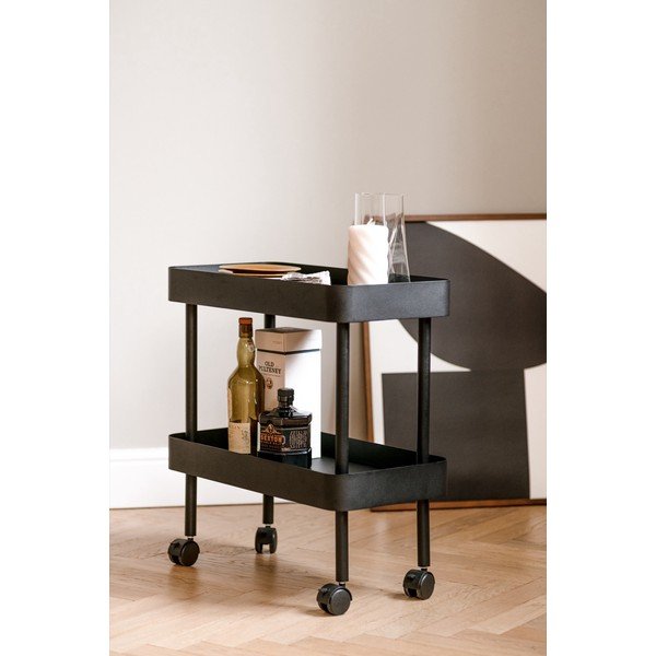 Czarny metalowy regał na kółkach 60x62x30 cm Nolle – noo.ma-image-3