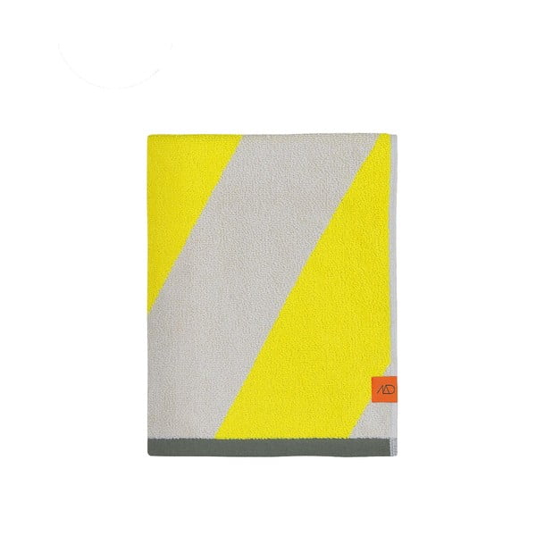 Żółty ręcznik kąpielowy frotte z bawełny organicznej 70x133 cm Diagonal – Mette Ditmer Denmark