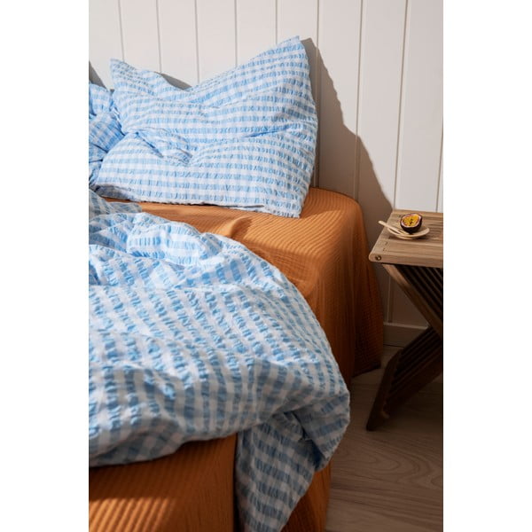 Biało-jasnoniebieska pościel jednoosobowa z kory 140x200 cm Bæk&Bølge – JUNA-image-4