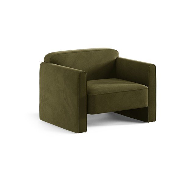 Zielony aksamitny fotel Abby – Micadoni 