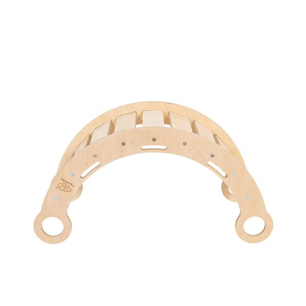 Huśtawka z litego drewna sosnowego w naturalnym kolorze 39x75x38 cm Montessori – Meowbaby-image-2