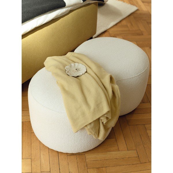 Beżowy puf z materiału bouclé Umbo – noo.ma-image-2