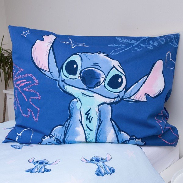 Niebieska bawełniana pościel dziecięca jednoosobowa 140x200 cm Lilo & Stitch "Aloha" – Jerry Fabrics-image-3