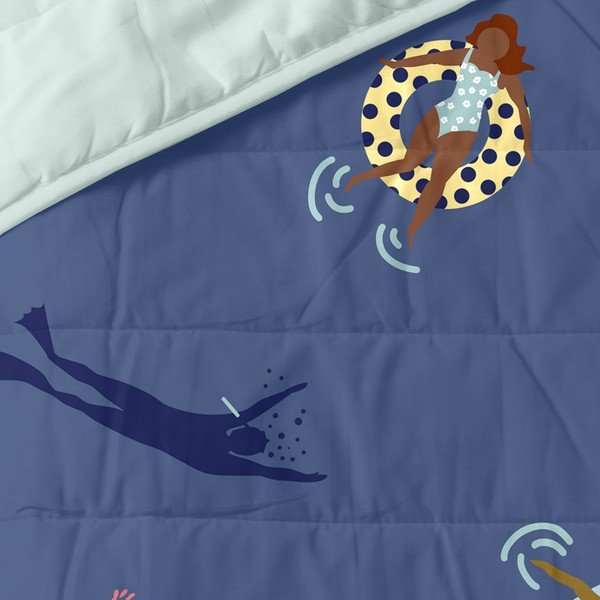 Niebieska narzuta pikowana 180x260 cm Sea party – Aware-image-3