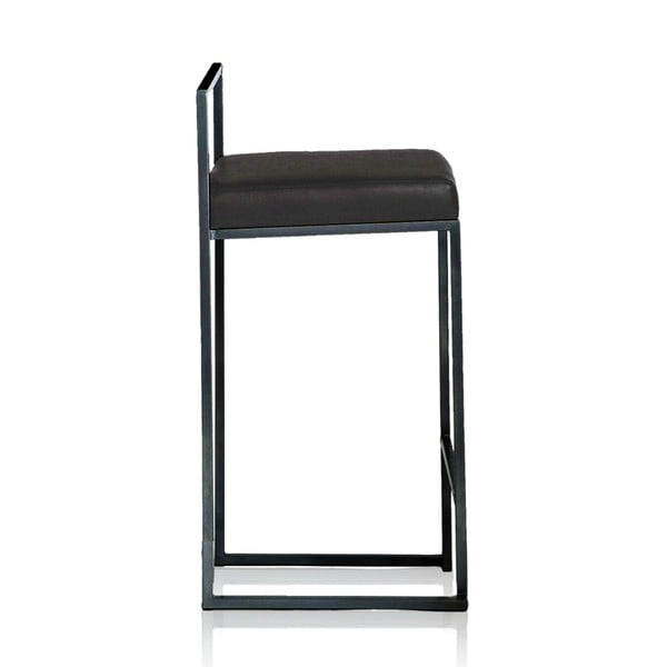 Czarny hoker z imitacji skóry (wysokość siedziska 65 cm) Dodo – Tomasucci-image-2