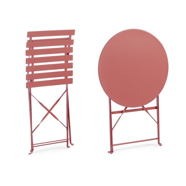 Stalowy zestaw mebli ogrodowych w kolorze terakoty dla 2 osób Austin – Bizzotto-image-3