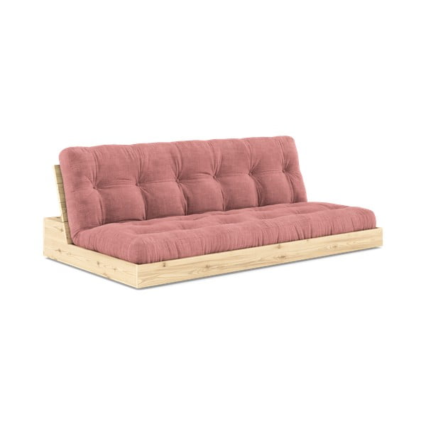 Różowa sztruksowa rozkładana sofa 196 cm Base – Karup Design