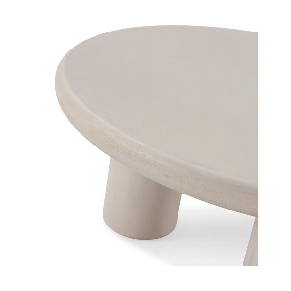 Kremowy okrągły stolik w dekorze kamienia ø 80 cm Iriel – MOME-image-4