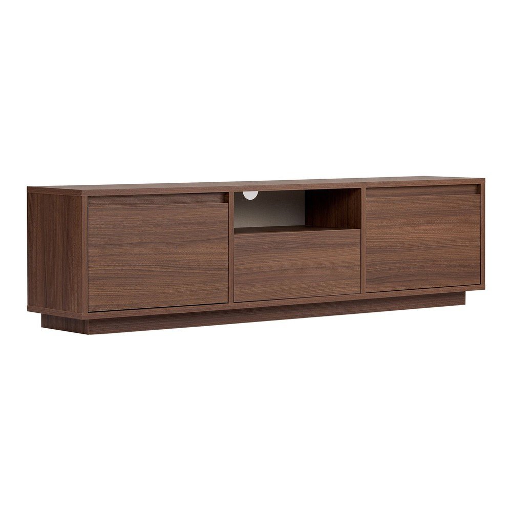 Szafka pod TV w dekorze orzecha w ciemnym naturalnym kolorze 160x42x30 cm Sentinel – Kalune Design