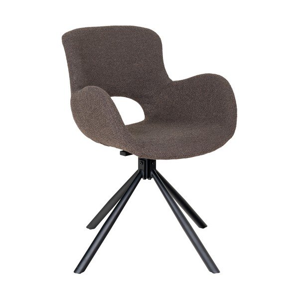 Brązowe tapicerowane fotele jadalniane zestaw z podłokietnikami 2 szt. Amorim – House Nordic-image-3