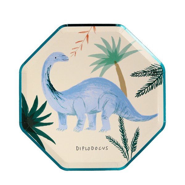 Papierowe jednorazowe tacki zestaw 8 szt. Dinosaur Kingdom – Meri Meri-image-1