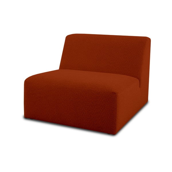 Ceglasty moduł sofy z materiału bouclé (moduł środkowy) Roxy – Scandic-image-1