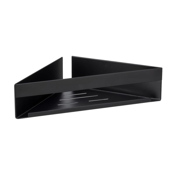 Narożna samoprzylepna półka łazienkowa ze stali nierdzewnej w kolorze matowej czerni Genova – Wenko