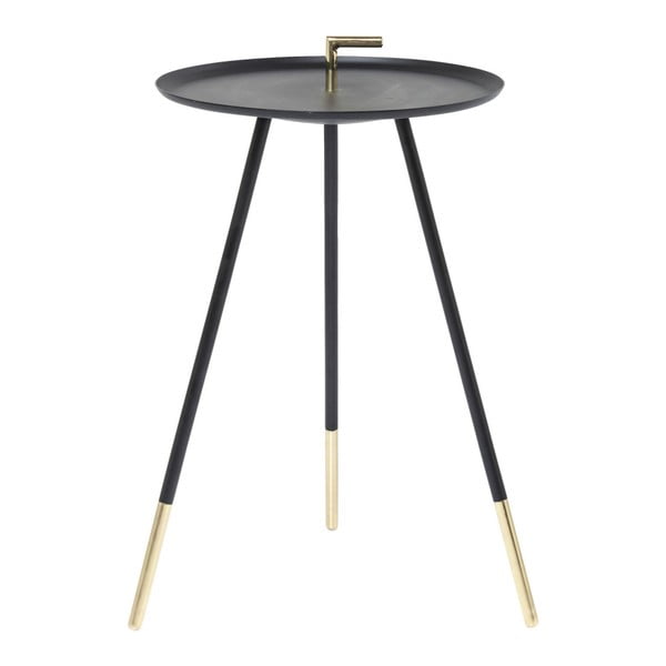 Czarny stolik Kare Design Trampolo, ⌀ 38 cm