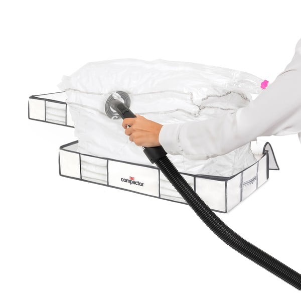Tekstylno-plastikowe pojemniki próżniowe pod łóżko zestaw 2 szt. 105x45x15,5 cm Life – Compactor