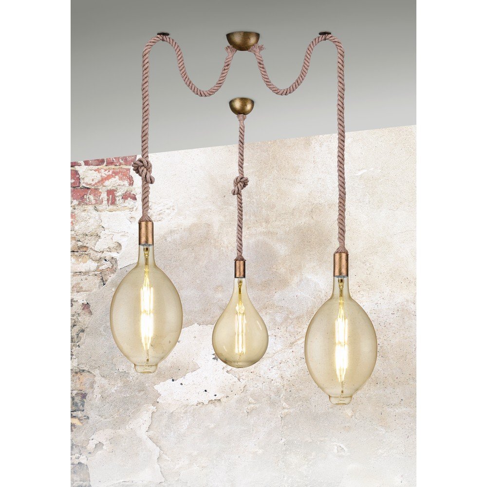 Lampa wisząca w kolorze mosiądzu ø 12 cm Rope – Trio (zdjęcie 5)