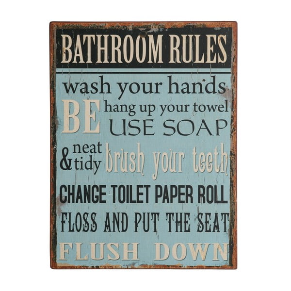 Tablica Bathroom rules