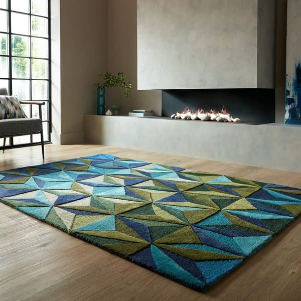 Niebieski wełniany dywan 120x170 cm Reverie – Flair Rugs-image-1
