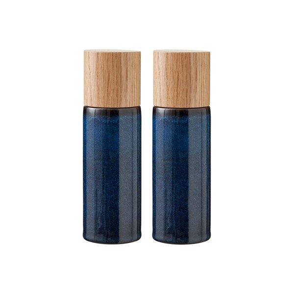 Ciemnoniebieski zestaw ceramicznych młynków do pieprzu i soli 2 szt. Gastro Blue – Bitz