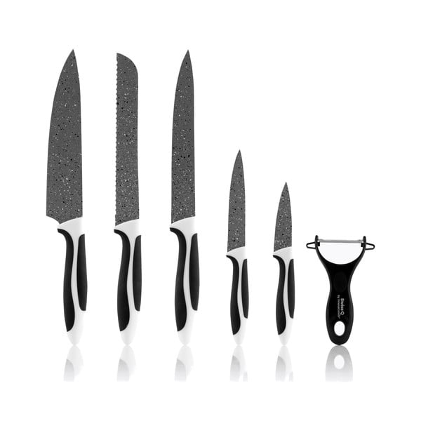 Zestaw 5 noży ze stali nierdzewnej i obieraczki InnovaGoods Swiss Q